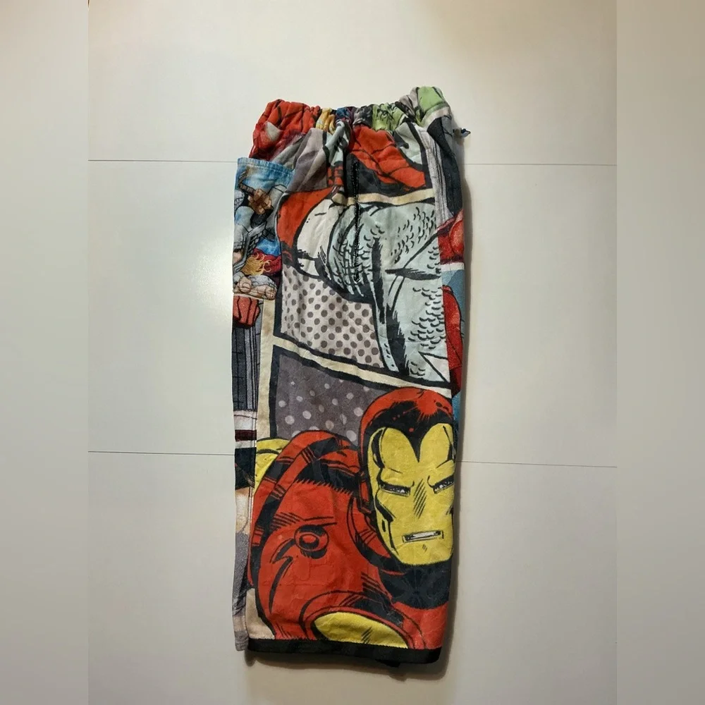 Marvel Avengers Ironman Hulk Captain Thor Reworked 1 Of 1 Wide Leg Towel Pants - Picture 3 of 7